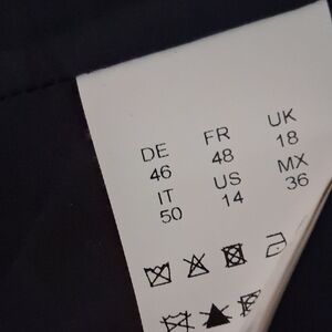 Navy Blue Garment with Size 14 Tag